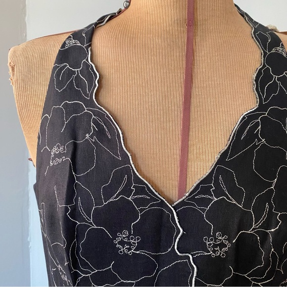 Ann Taylor Linen Embroidered Midi Dress - Picture 3 of 8